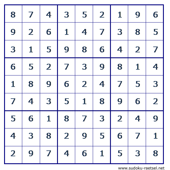 Lösung Sudoku 223 leicht