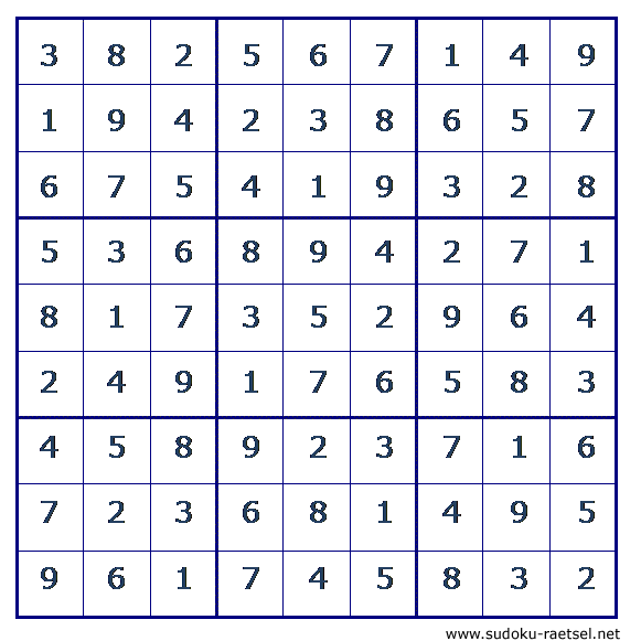 Lösung Sudoku 224 leicht