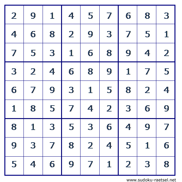 Lösung Sudoku 226 leicht