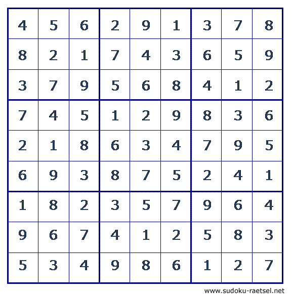 Lösung Sudoku 230 leicht
