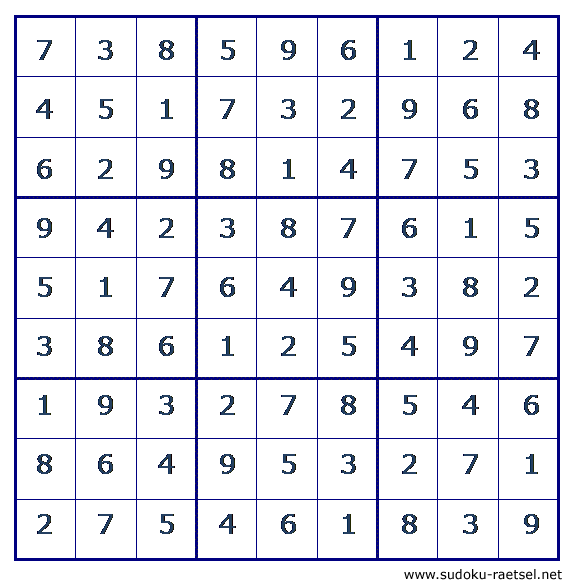 Lösung Sudoku 231 mittel