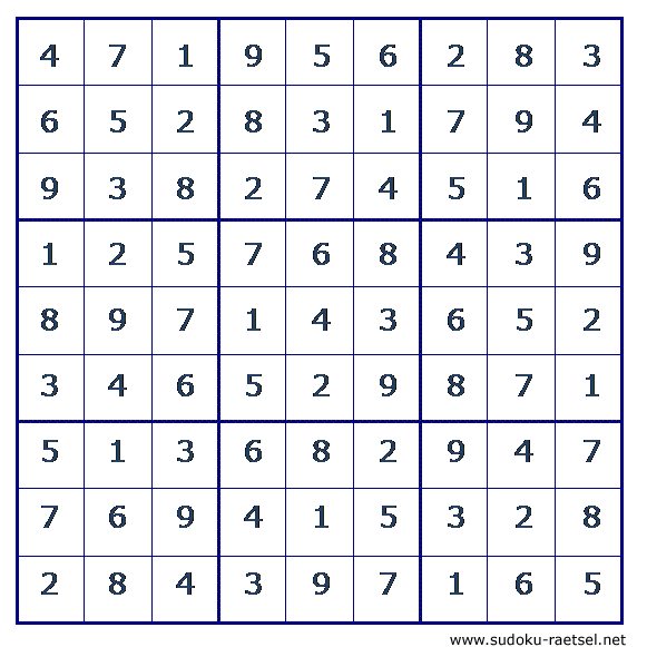 Lösung Sudoku 233 mittel