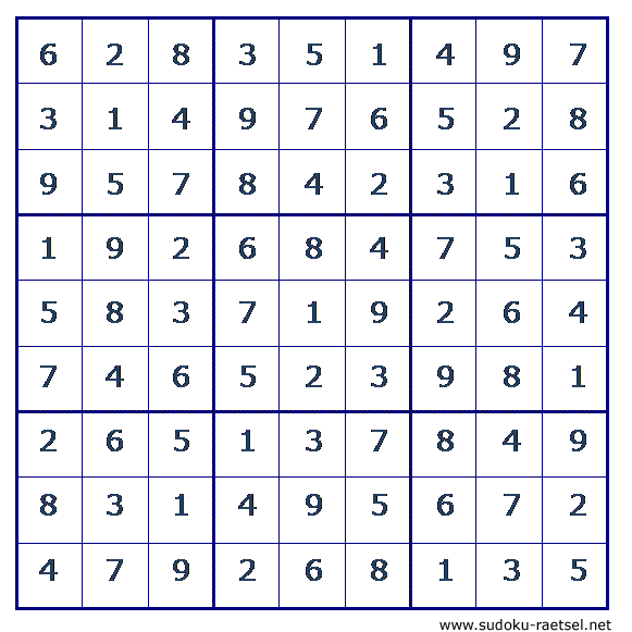 Lösung Sudoku 236 mittel