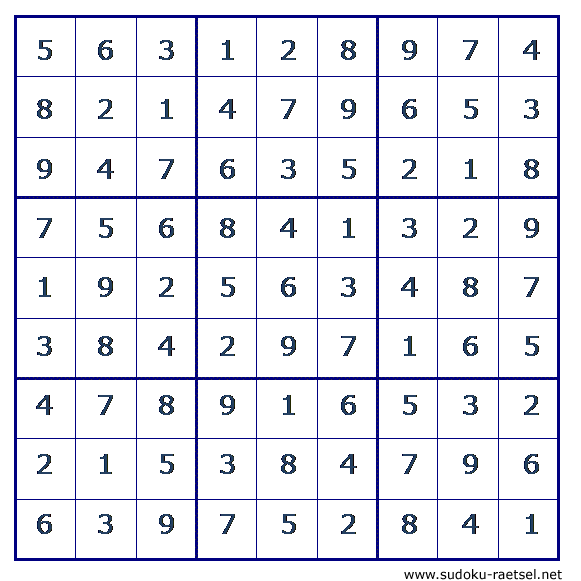 Lösung Sudoku 237 mittel