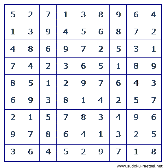 Lösung Sudoku 240 mittel