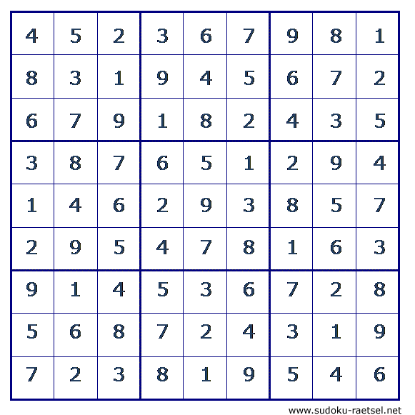 Lösung Sudoku 241 mittel