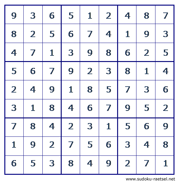 Lösung Sudoku 242 mittel