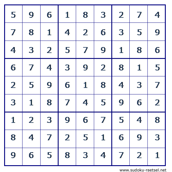 Lösung Sudoku 243 mittel