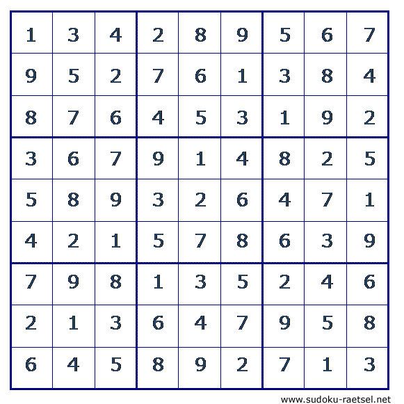 Lösung Sudoku 247 mittel