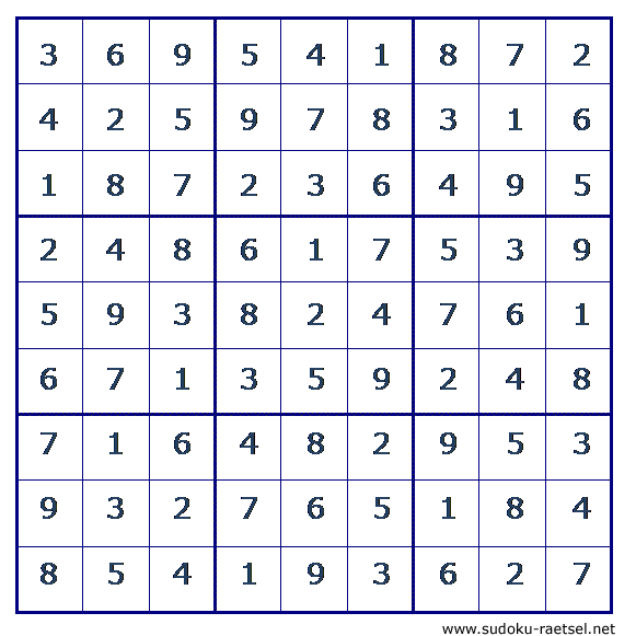 Lösung Sudoku 249 mittel
