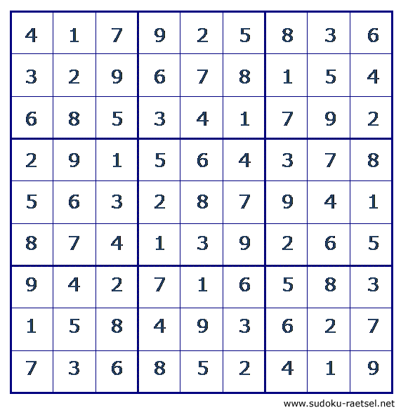 Lösung Sudoku 250 mittel