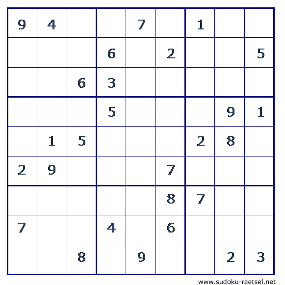 Sudoku 29 sehr schwer