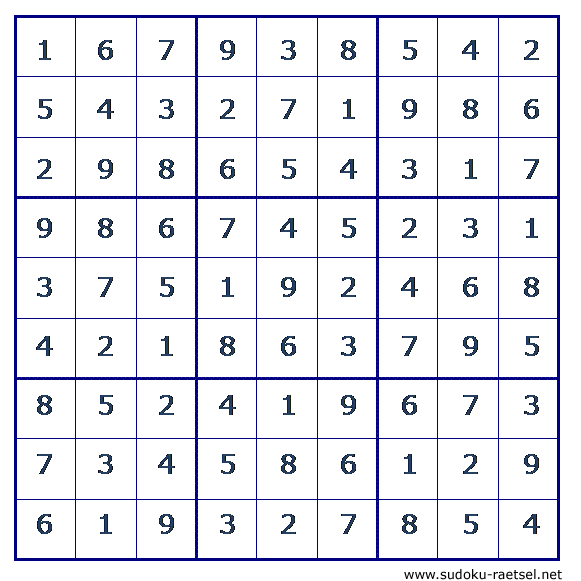 Lösung Sudoku 31 sehr leicht