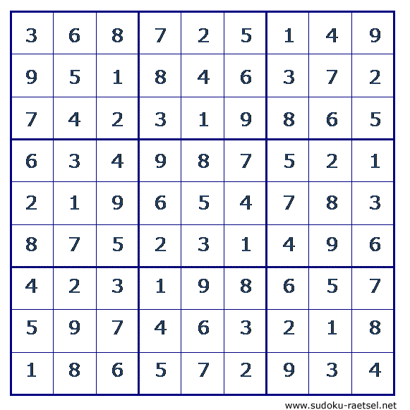 Lösung Sudoku 34 sehr leicht