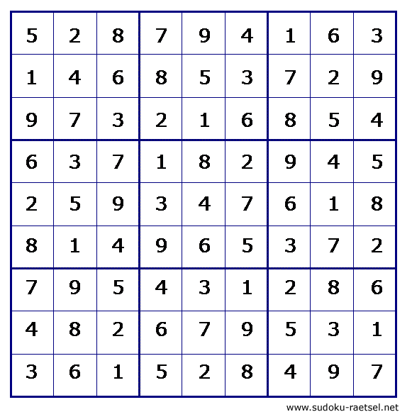 Lösung Sudoku 38 sehr leicht