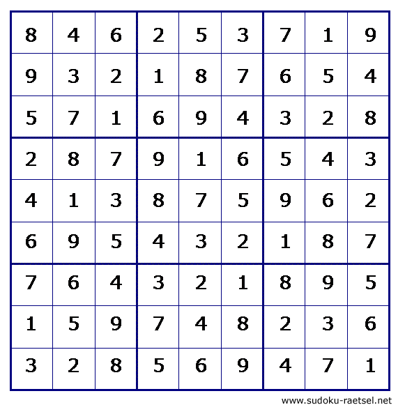 Lösung Sudoku 39 sehr leicht