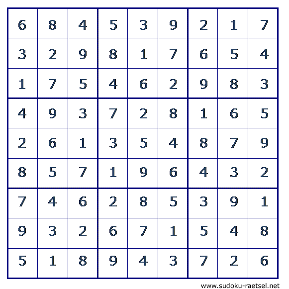 Lösung Sudoku 4 schwer