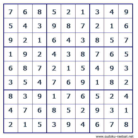 Lösung Sudoku 52 leicht
