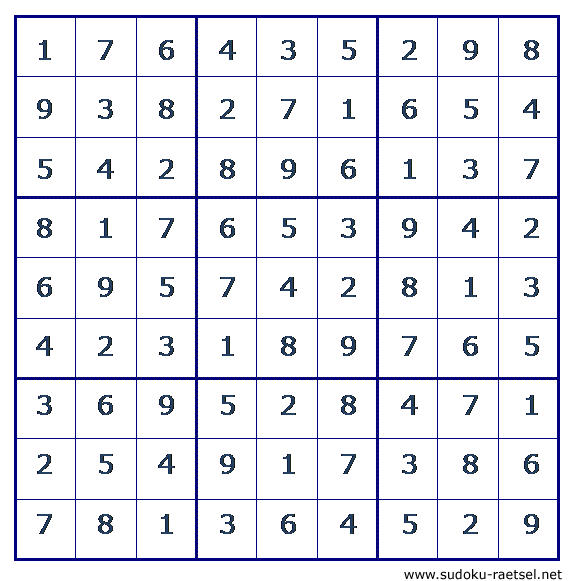 Lösung Sudoku 53 leicht