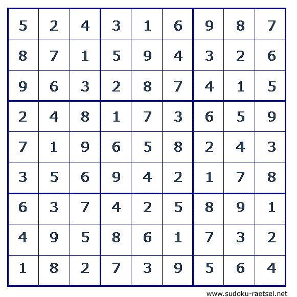 Lösung Sudoku 54 leicht