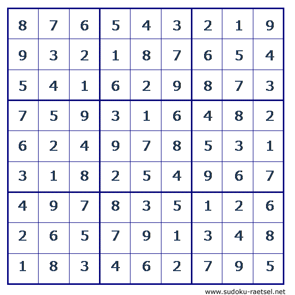 Lösung Sudoku 57 leicht