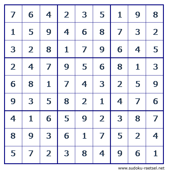Lösung Sudoku 58 leicht