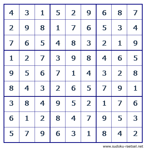 Lösung Sudoku 61 leicht