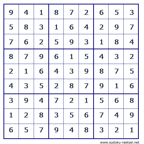 Lösung Sudoku 63 leicht
