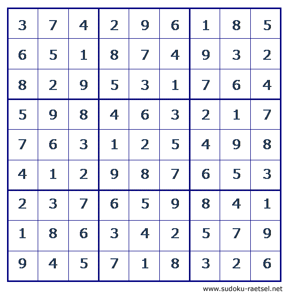 Lösung Sudoku 64 leicht