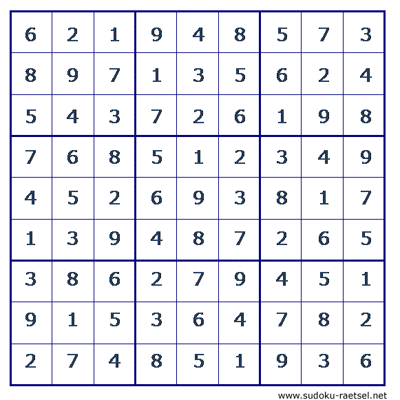 Lösung Sudoku 65 leicht
