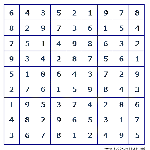 Lösung Sudoku 67 leicht