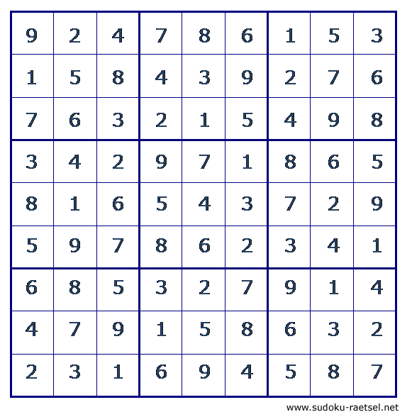 Lösung Sudoku 68 leicht