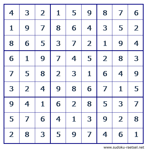 Lösung Sudoku 75 mittel
