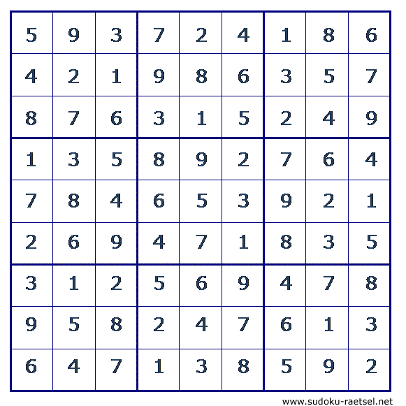 Lösung Sudoku 77 mittel