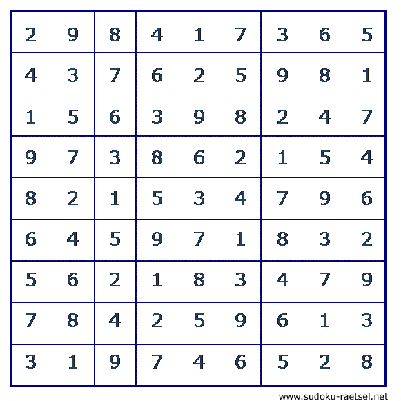 Lösung Sudoku 81 mittel