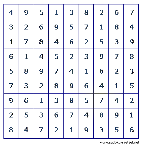 Lösung Sudoku 86 mittel