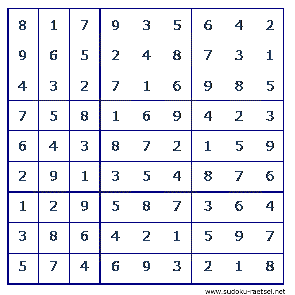 Lösung Sudoku 93 schwer