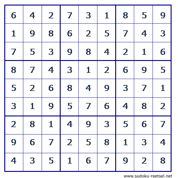 Lösung Sudoku 94 schwer