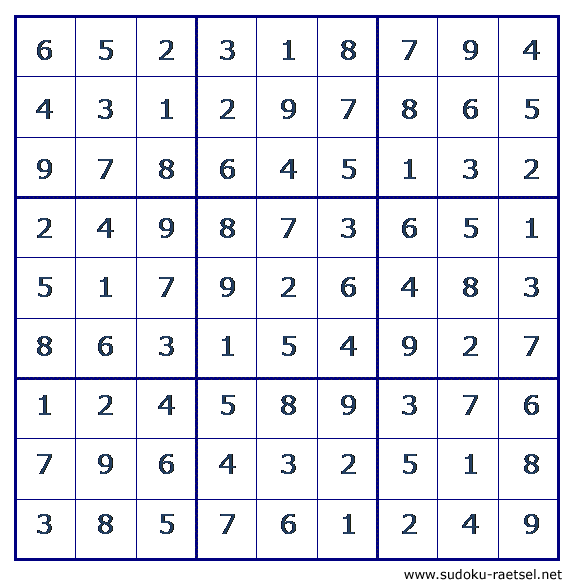 Lösung Sudoku 95 schwer