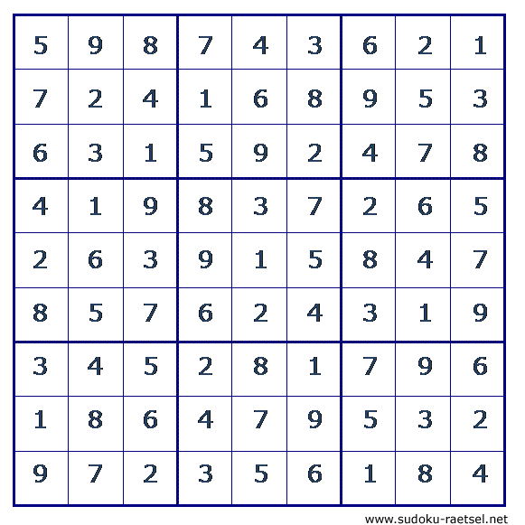 Lösung Sudoku 97 schwer